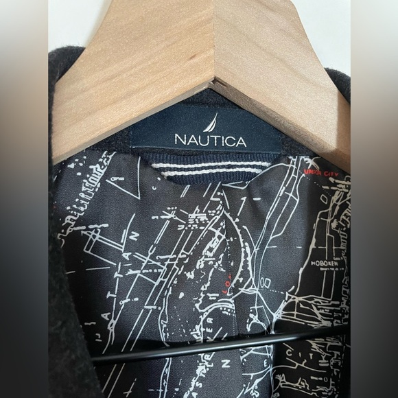 Nautica Barge Overcoat Classic Fit Wool Cashmere Blend Lined 40R Dark Gray $450 - Picture 4 of 15